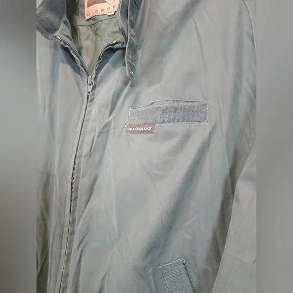Members Only Microfiber Men’s L Vintage Green Bomber Jacket - Picture 3 of 9